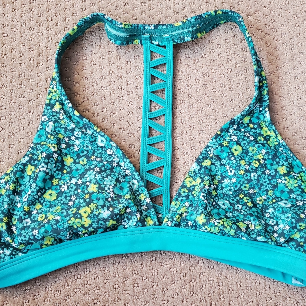 Floral Teal Swim Top